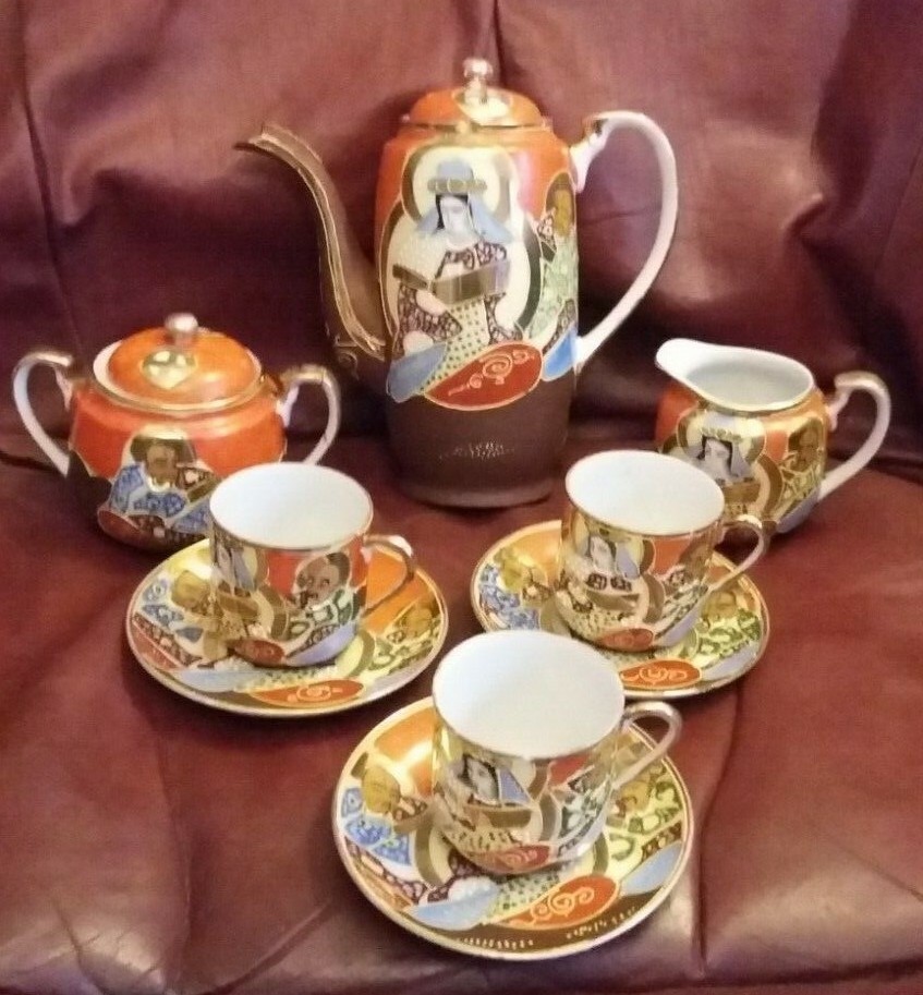 tea様 VINTAGE JAPANESE HAND PAINTED TEA or COFFEE SET 9 PIECES | eBay UK