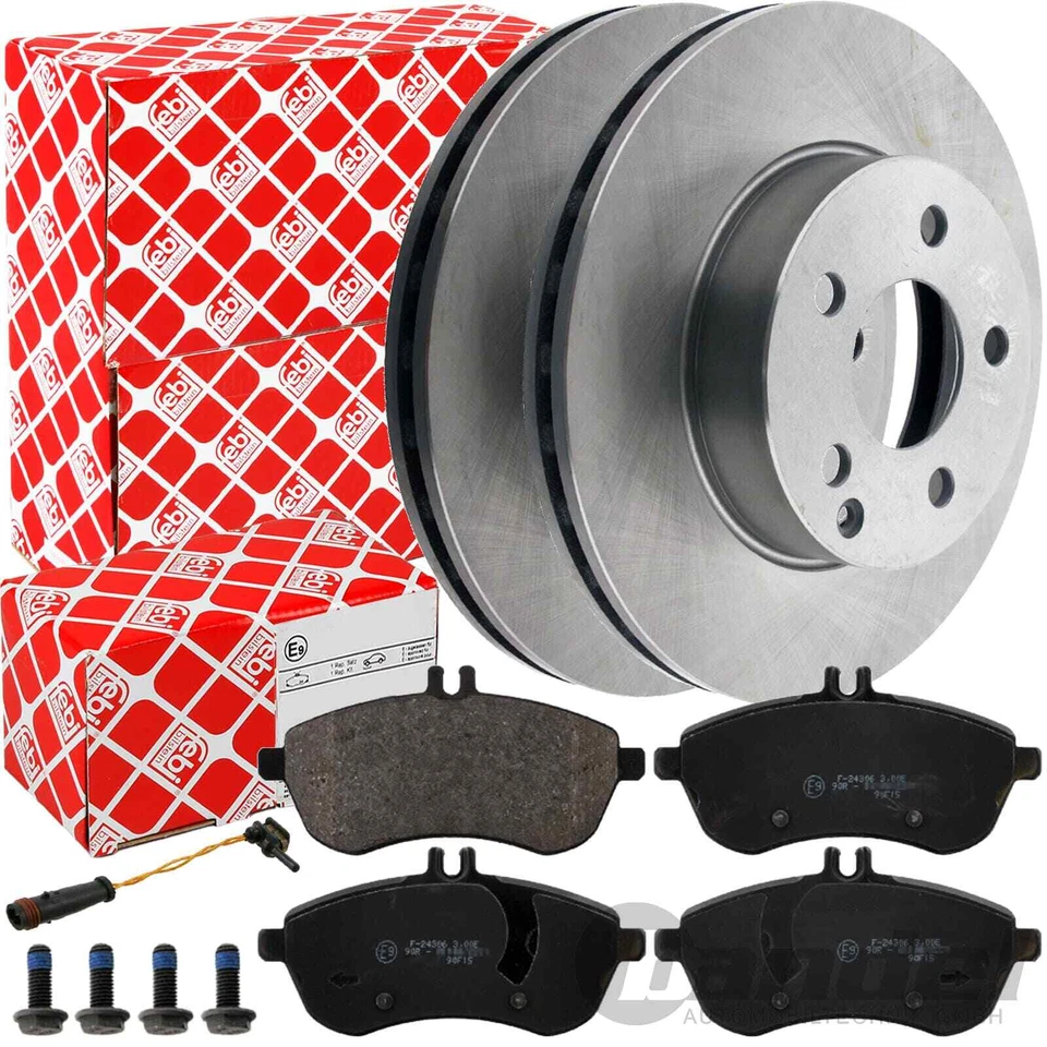 FEBI BREMSSCHEIBEN Ø288mm + BELÄGE WK VORNE für MERCEDES C-KLASSE W204 C180 C200