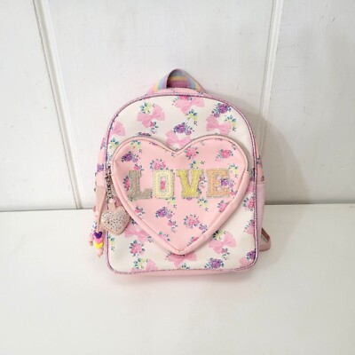 Miss Gwen's OMG Accessories Pink Floral Heart Love Backpack