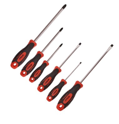 6PCS Screwdriver Set Tool Kit Soft Grip Handles Slotted & Phillips screwdrivers