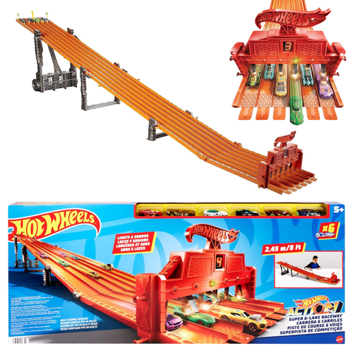 Hot Wheels Super 6Lane Raceway 164 8 Feet Of Racing