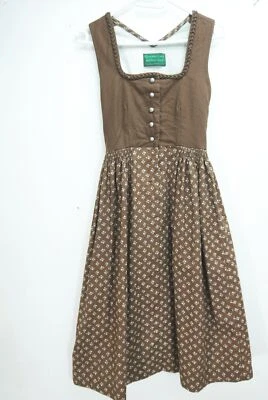 Kurzes Dirndl echt Vintage braun Trachtenhaus Silbernagl Karree Herzborte Gr.30 - Bild 1 von 4