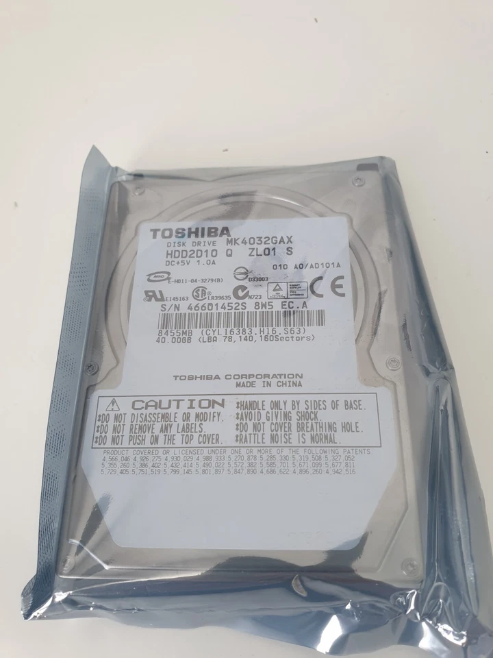 Toshiba MK4032GAX 40GB IDE ATA PATA 2.5" Laptop Hard Drive ZL01 S HDD2D10 A Q - Image 2 of 3