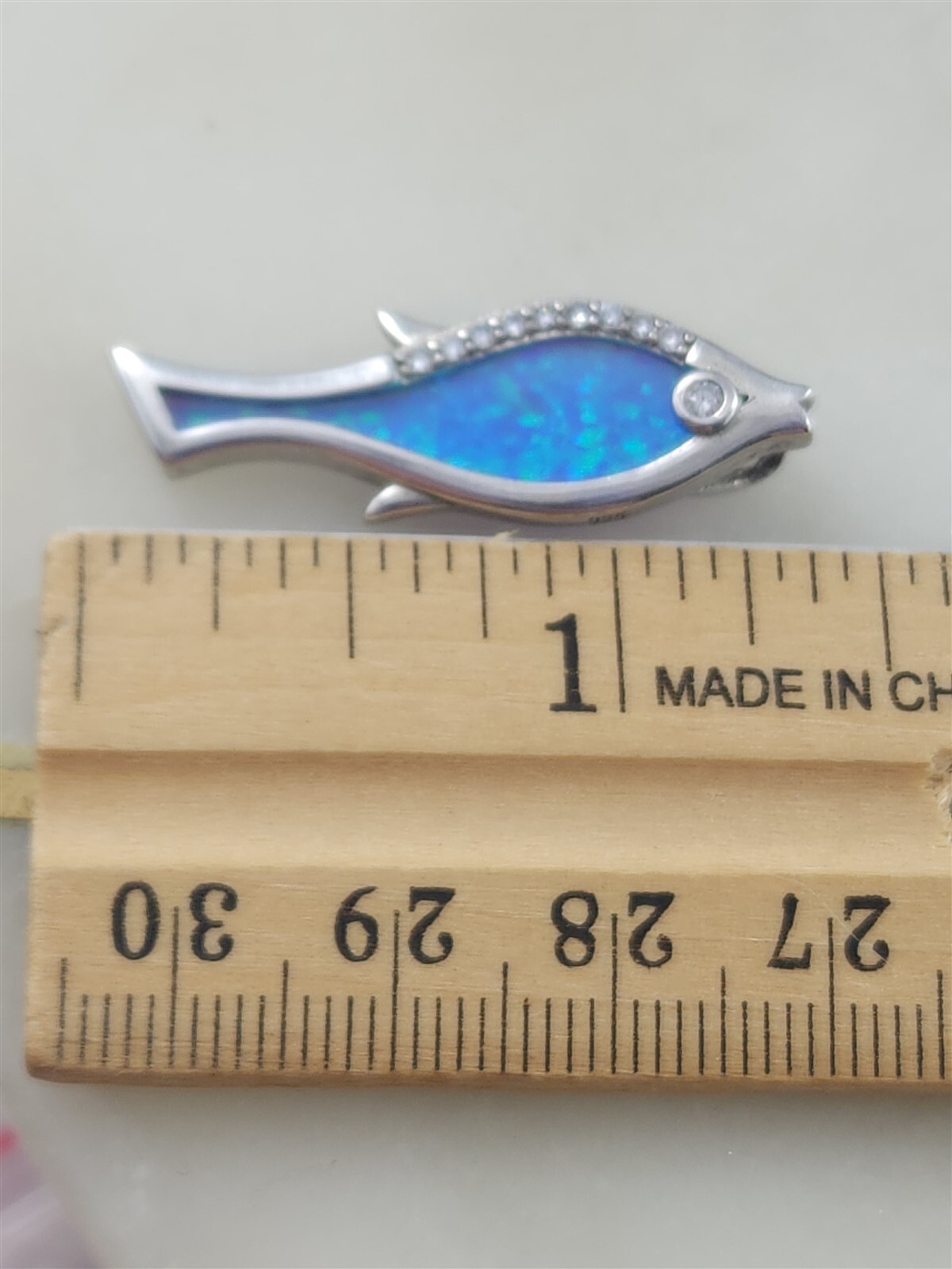 Vintage Solid Sterling Silver Clear Gemstone Blue… - image 5