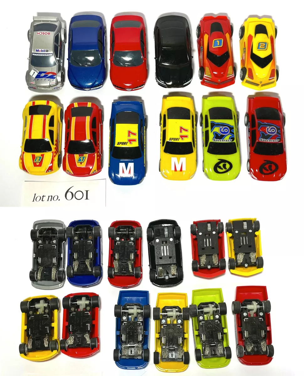12 pc. Micro Scalextric England H.O. Scale 12v 6v Slot Car LOT