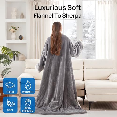 Electric Snuggle Throw Blankets 70*50" Heated Snuggle Blanket Light