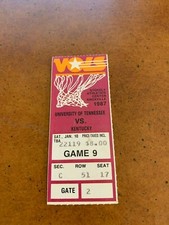 1987 Tennessee Vols v Kentucky Wildcats Basketball Ticket Rex Chapman 