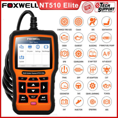 FOXWELL NT510 Elite OBD2 Scanner All System Car Diagnostic Tool SAS ABS DPF Oil