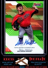 2017 Bowman's Best of 2017 Green Refractor Auto D.L. Hall Brewers 25/99 #B17-DH