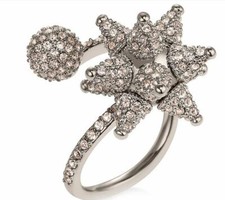 Anello a spirale Atelier Swarovski Kalix placcato palladio rosa misura 55 58 nuovo $249