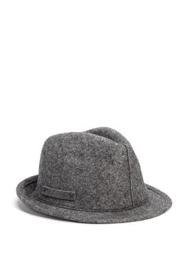 HAT ATTACK Seamed 100% Wool Felt Fedora one size Designer GREY seams Stitch band