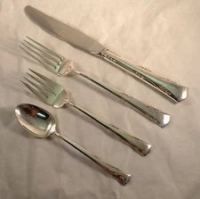 Greenbrier-Gorham Sterling 4 PC Dinner Size Place Setting(s)-Modern