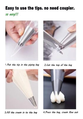 DUORUI 3Pcs Icing Piping Nozzle Tips Bladerdeeg Crème Vullen Cake Decorating Cupcake Fondant Rvs
