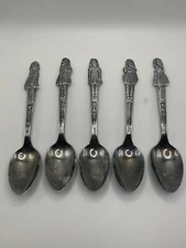 Carlton Silver Plate DIONNE Quints Quintuplets Sisters Girls Spoon 5 Set 1940’s