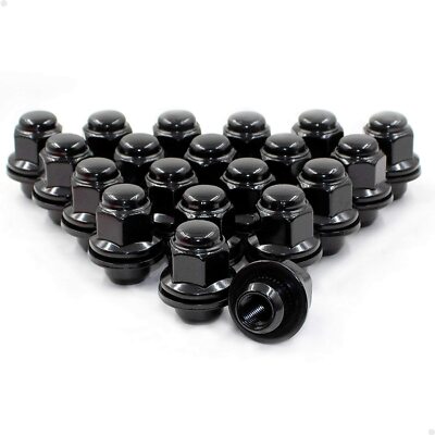 20 OEM Factory Style Lug Nuts Fits Toyota Lexus Mag Flat Seat Wheel 12x1.5 Black