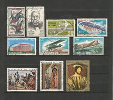 TSCHAD, 1 Lot von 10 Briefmarken gestempelt Luftpost (N5)