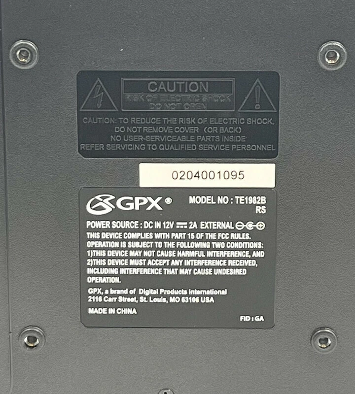 GPX TE1982B 19" LED HIGH-DEFINITION TELEVISION - Image 4 of 4