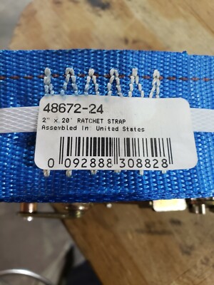 48672-24 Ancra 20  x 2'' Ratchet w/ Hooks Load Limit 500lbs