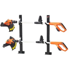 Two Place Weed Eater Rack with Safety Lock 4in Wide Hook Open