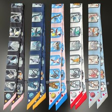 Twill, 100 Silk, Scarf, Luxury, Horsehead, Fashion, Women, Foulard, Skinny, Bag