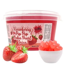 Strawberry Popping Boba Pearls Bursting Boba for Fruit Tea Dessert Toppings 450