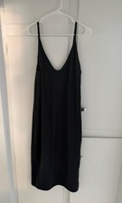 Everlane Black Midi Slip Dress Size 4 Sleeveless V-Neck