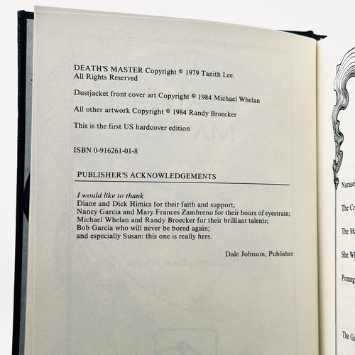Death’s Master *SIGNED, Ltd #154/500 • 1st Edition, First Printing • Tanith Lee - Bild 10 von 15