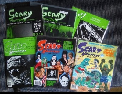 6 Rare SCARY MONSTERS Magazine 1991-1992 Issues 1-4, 8, 11 Like New Condition!