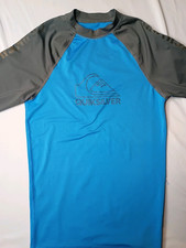 Quiksilver Kids XL Rash Guard Surf Shirt Blue Gray Made for Surfing Water Sports