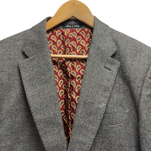 Paul Smith Men's 40R Gray Wool Cashmere Paisley Lined 3-Piece Blazer Vest Pants