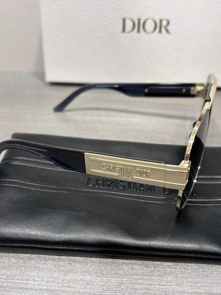 GAFAS DE SOL CHRISTIAN DIOR DIORS firma A3U BOBO DORADO con LENTE AZUL DEBERES PAGADOS Foto 3 de 4