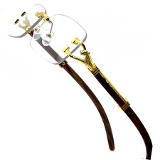 Men's Vintage Retro Rectangle Gold Clear Lens Fashion Hip Hop Glasses Hip Hop