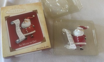 2004 Collectible Hallmark Christmas Ornament Santa ''So Much To Do'' List