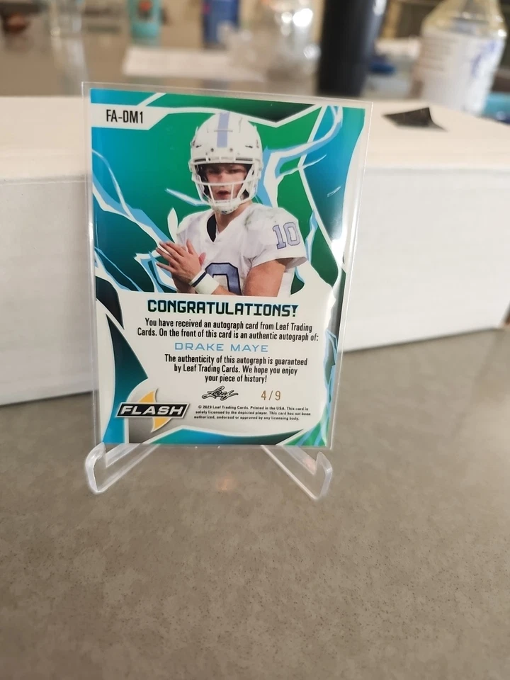 2023 Leaf  DRAKE MAYE RC Rookie Autograph 4/9 Shimmer  - Image 4 of 4