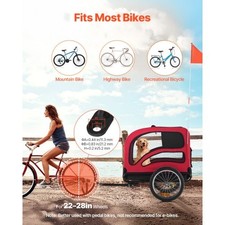 Dog Bike Trailer, Supports up to 100 lbs, Pet Cart Bicycle Carrier for Small  L