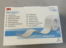 LOT OF 10 BOXES OF 3M Micropore Hypoallergenic White Surgical Tape 1530-1