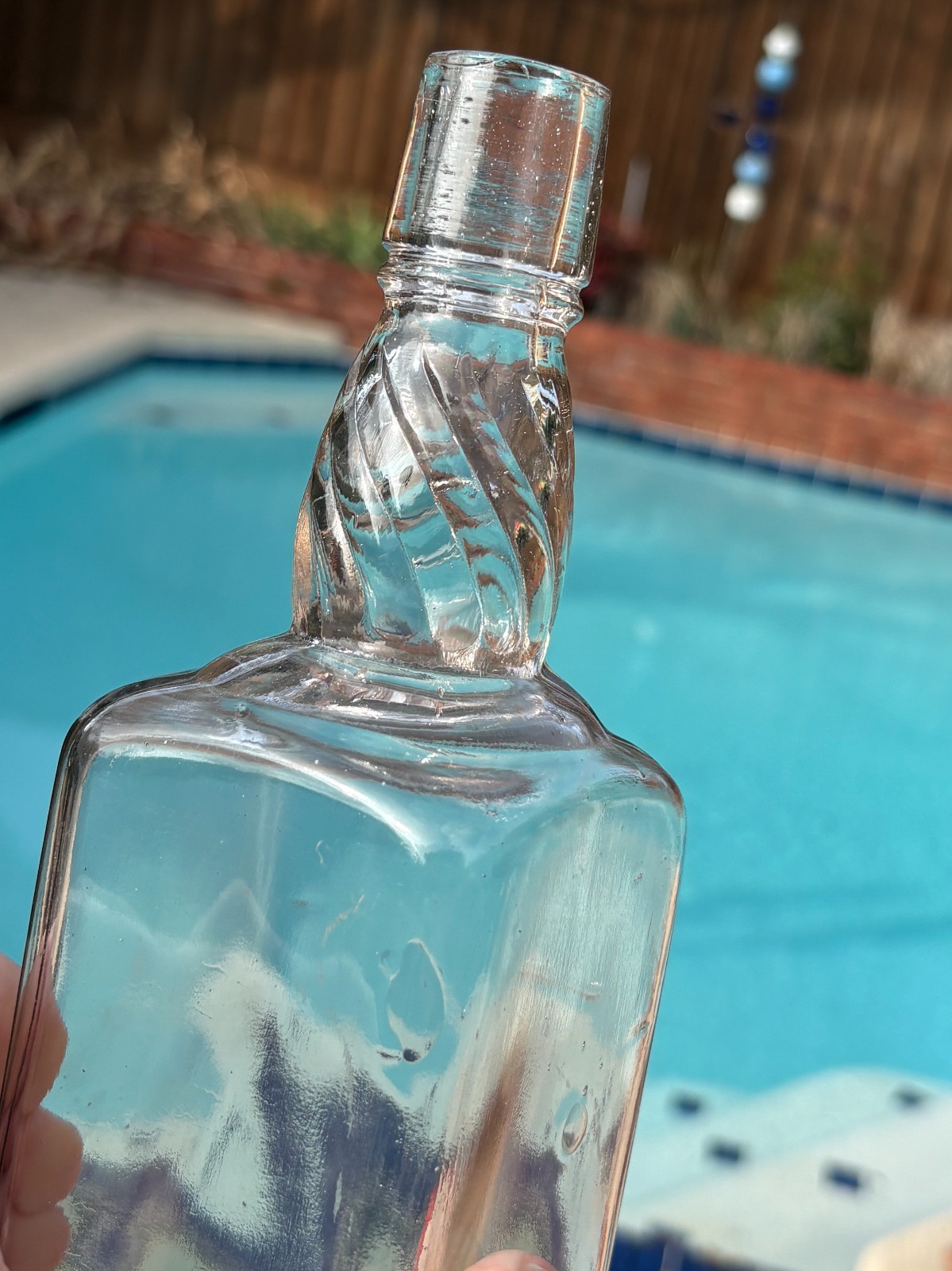 Antique Spiral Neck Whiskey Bottle