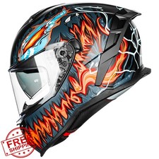 Casque intégral ILM rouge feu grand MF567