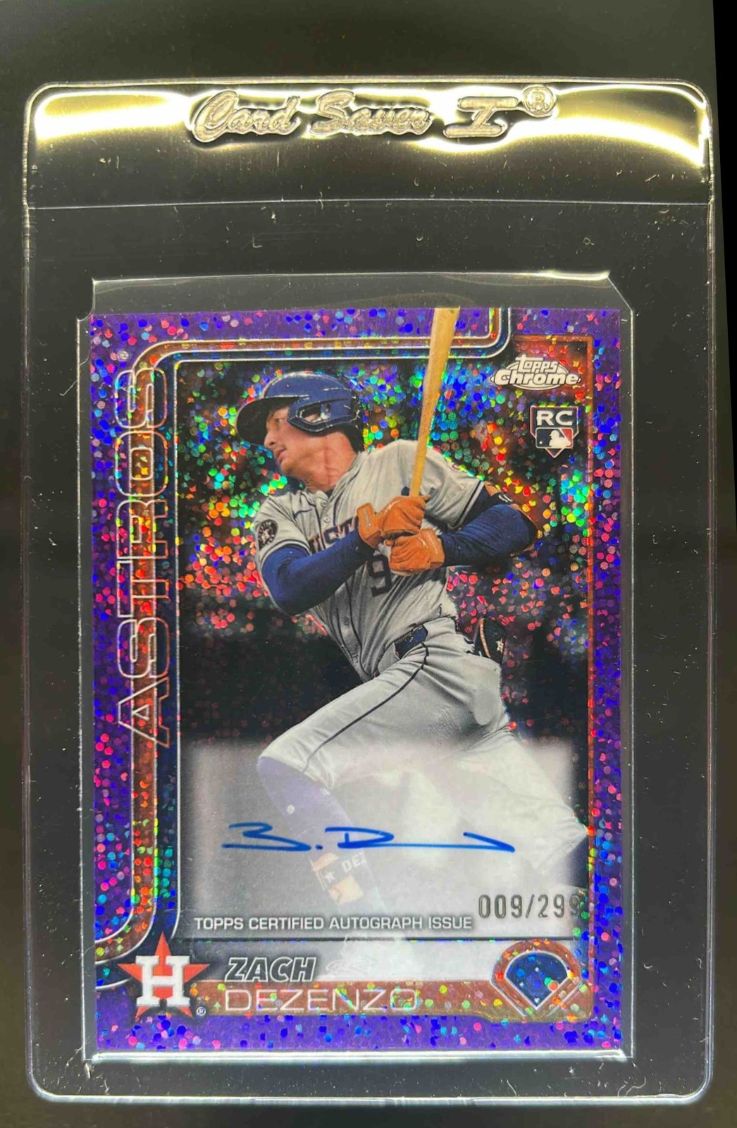 2025 Topps Chrome Zach Dezenzo Rookie Auto RC Purple Speckle Refractor #/299