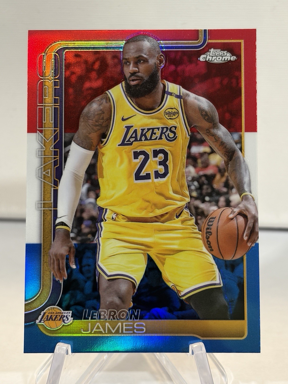 2025-26 Topps Chrome - LeBron James #127 Red White & Blue Refractor