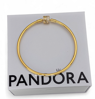 New 100% Authentic PANDORA 14k G P Sparkle Barrel Clasp Charm