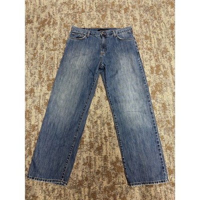 Calvin Klein Jeans Mens 36x32 Straight Fit Medium Wash Classic Denim Distressed