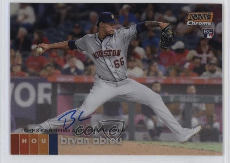 2020 Stadium Club Chrome Orange Refractor /25 Bryan Abreu Rookie Auto RC g5e