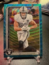 2025 Topps Chrome Brock Bowers Aqua Wave Refractor /199 Las Vegas Raiders