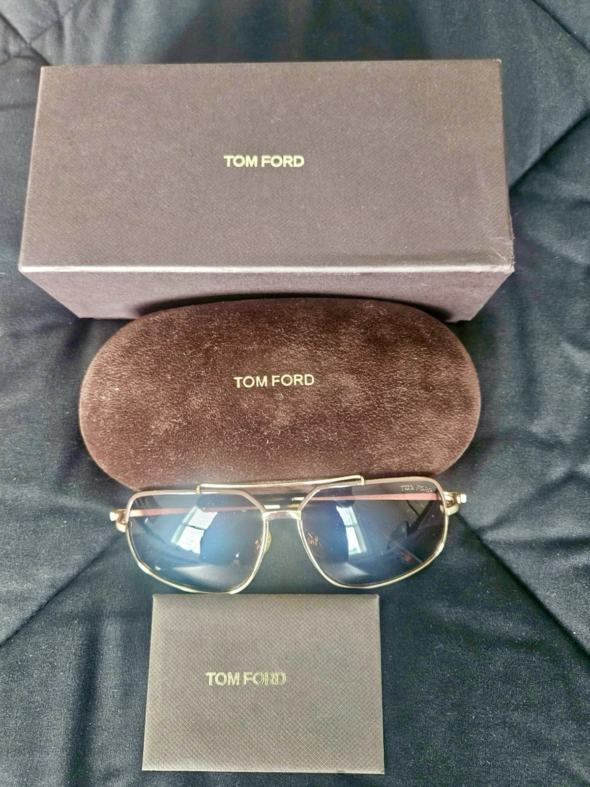 Tom Ford — Tom Ford Ronnie TF439 Gold Frame Men’s Pilot Sunglasses 60-13-140