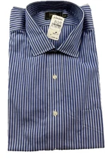 IKE BEHAR Neiman Marcus Blue Striped Button Up Dress Shirt Men’s Size 16.5 - 35