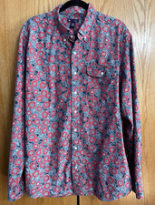 Gap Mens Slim Fit Cotton Woven Floral Button-...