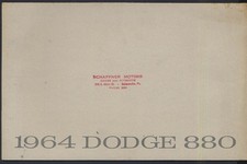 1964 Dodge 880 Sales Brochure Custom 880 Sedan Hardtop Convertible Wagons