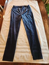 Ruby Ribbon Velvet Leggings Sapphire Size Large New