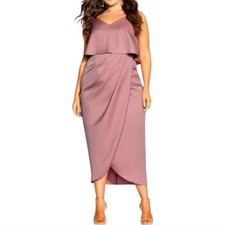 City Chic Baby Frill maxi Dress in Baby Blush plus size 20 new!!!